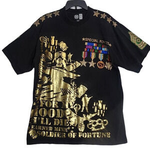 VTG XL MEN T-SHIRT GRAPHIC TEE 90S Y2K HIP HOP BLING STUDDED CONCERT RAPPER NOIZ